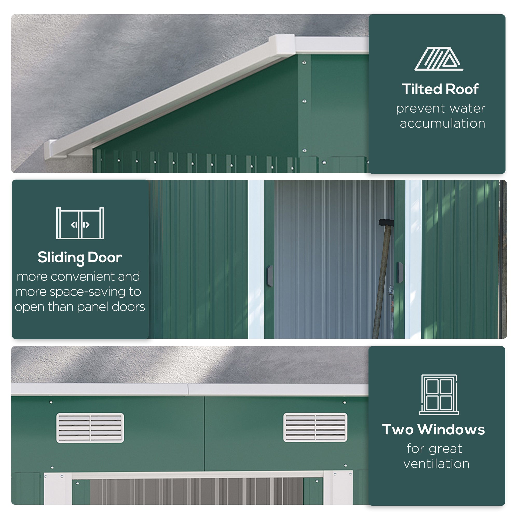 Outsunny 6.8 x 4.3ft Outdoor Garden Storage Shed, Tool Storage Box for Backyard, Patio and Lawn, Green - anydaydirect