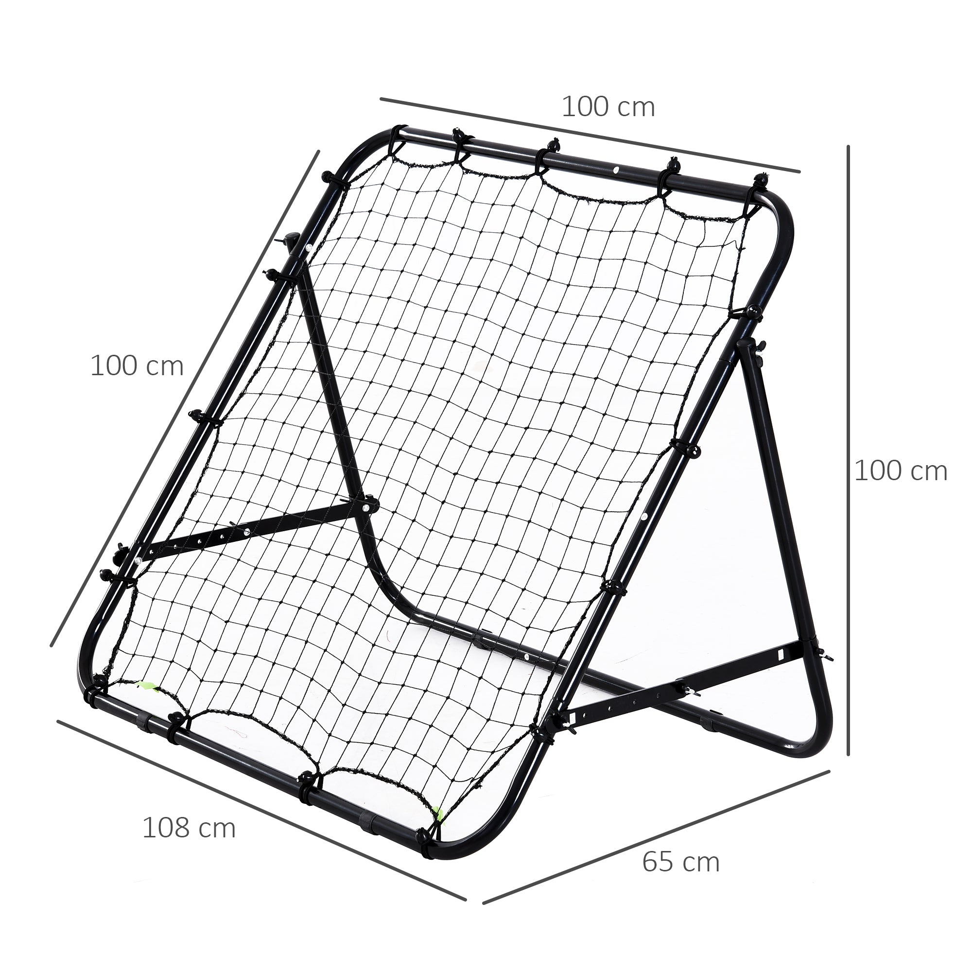 HOMCOM Adjustable Rebounder Net Kickback Target Goal for Teens Adults Training, Black - anydaydirect