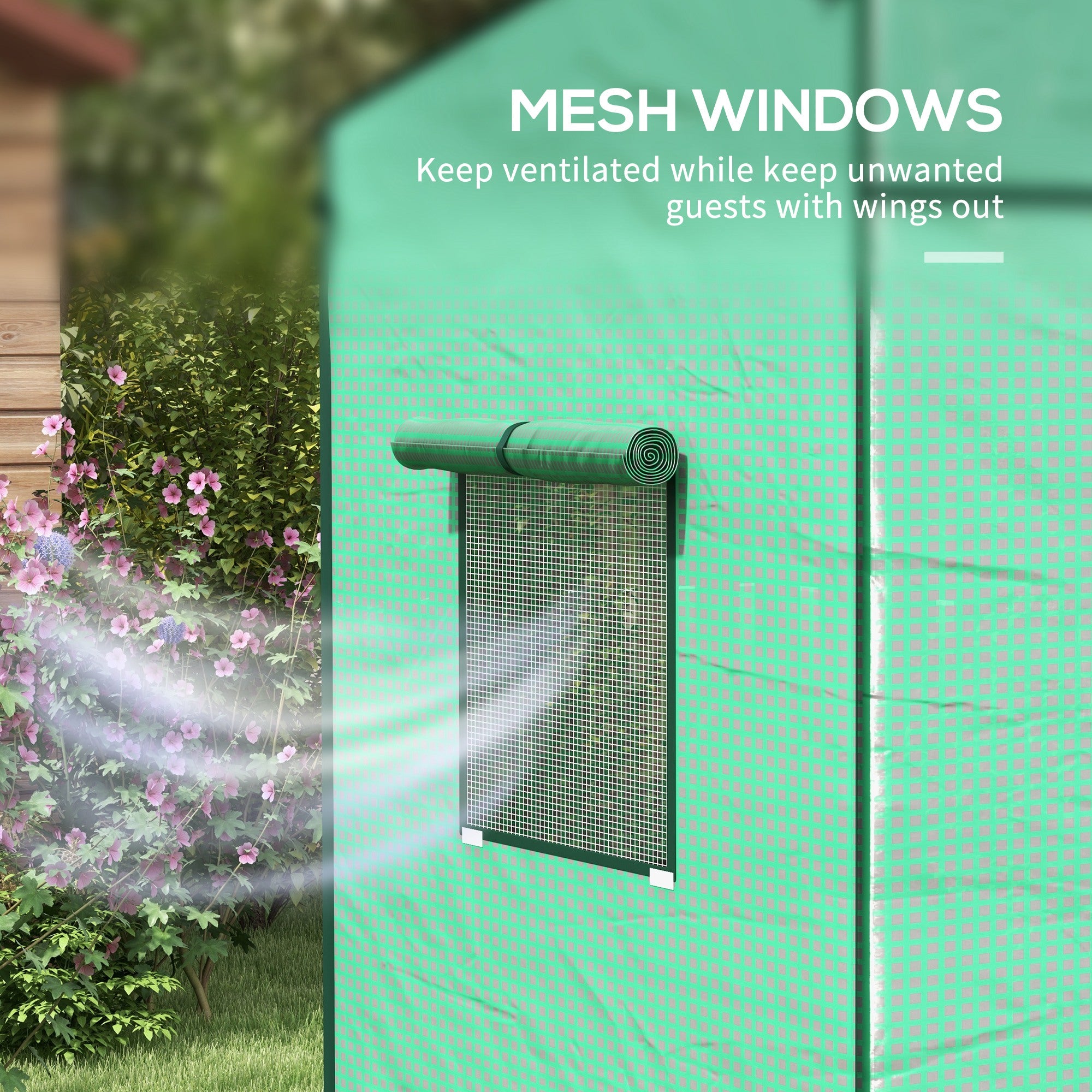 Outsunny 77 x 196cm Walk-In Greenhouse, with Accessories - anydaydirect