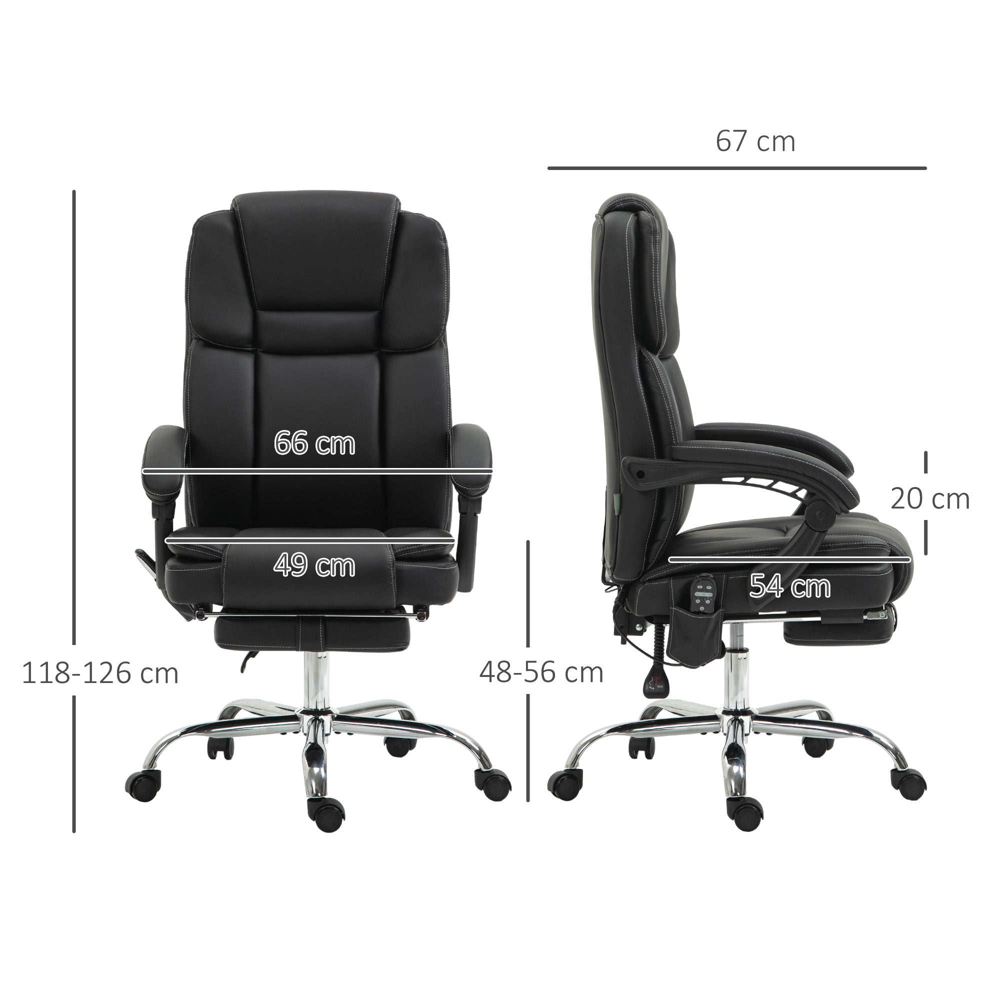Vinsetto Six Point Vibrating Massage Office Chair - Black - anydaydirect