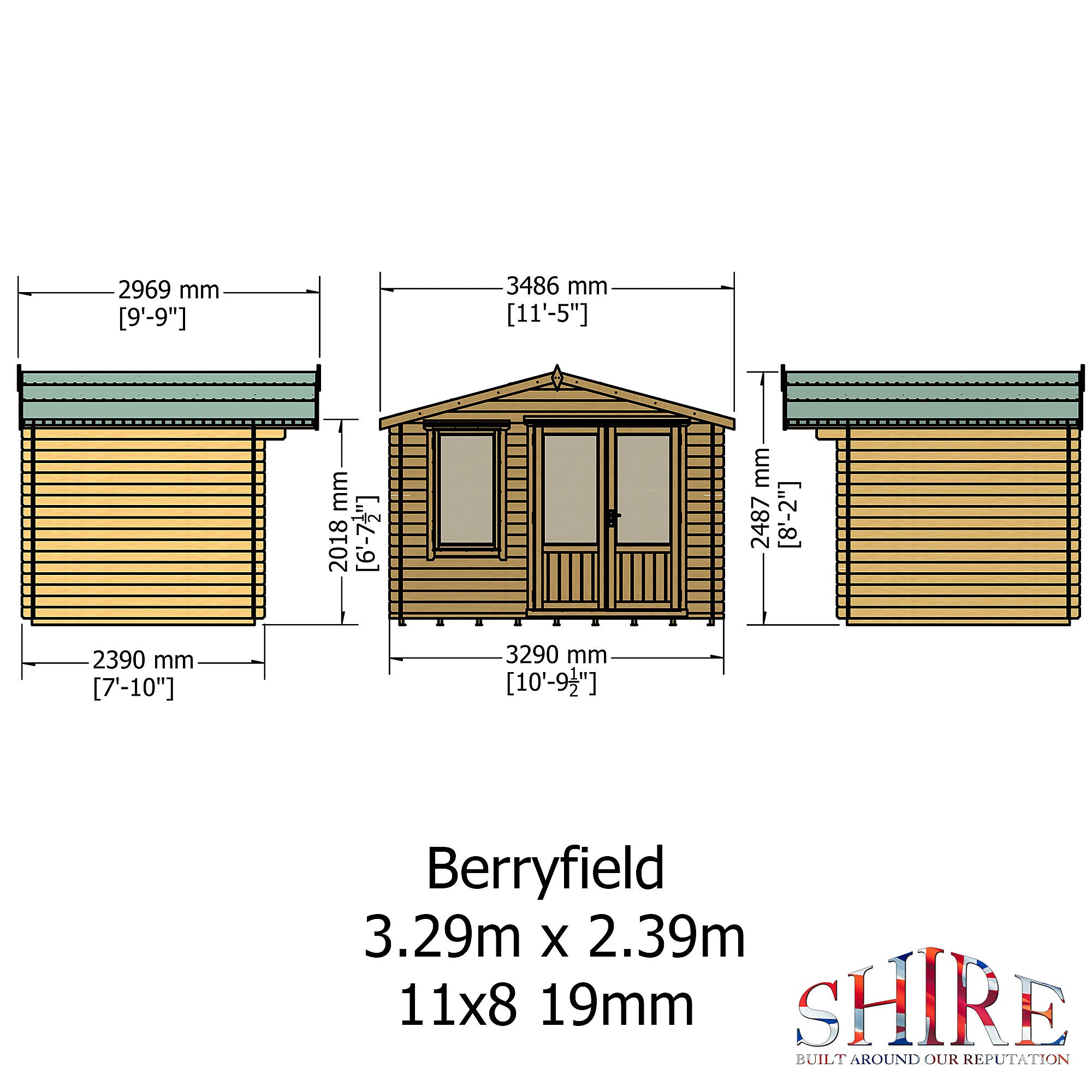 Shire Berryfield 11x6 Log Cabin