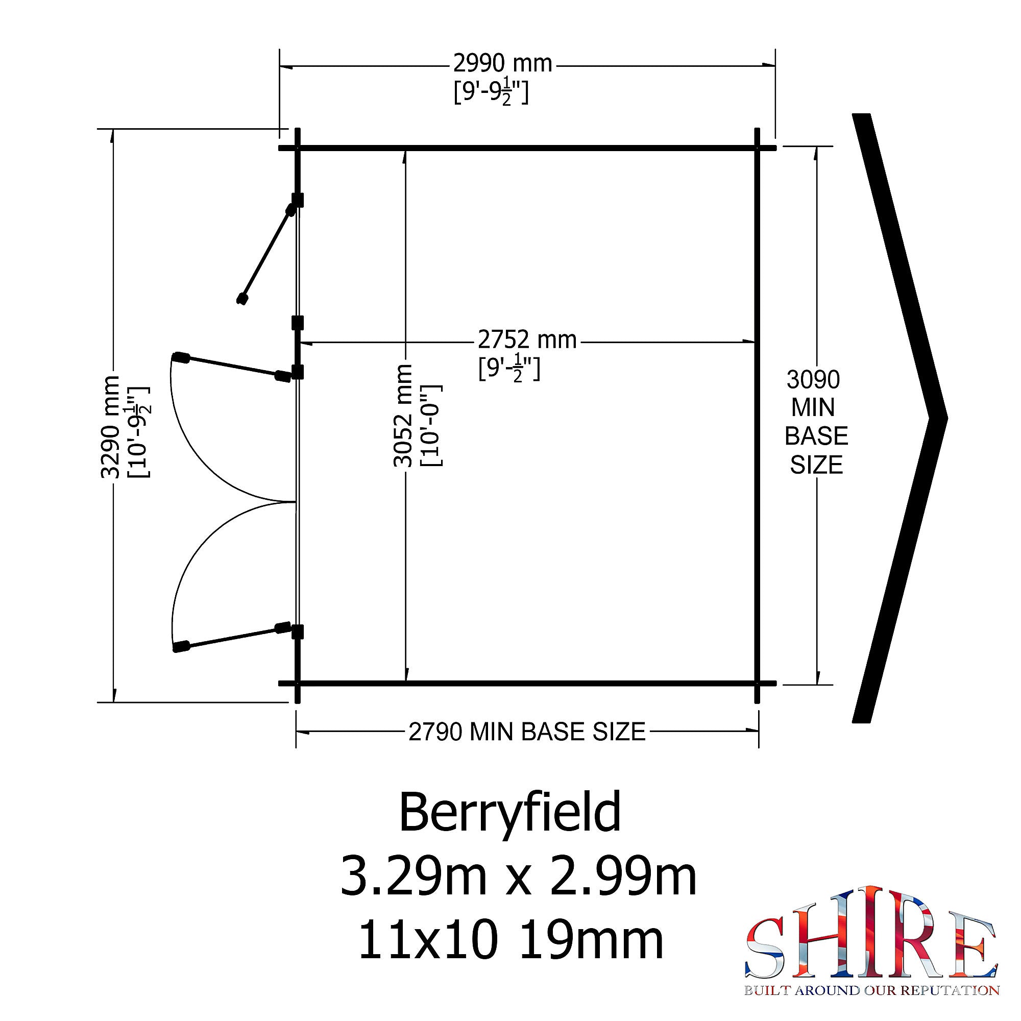 Shire Berryfield 13x10 Log Cabin