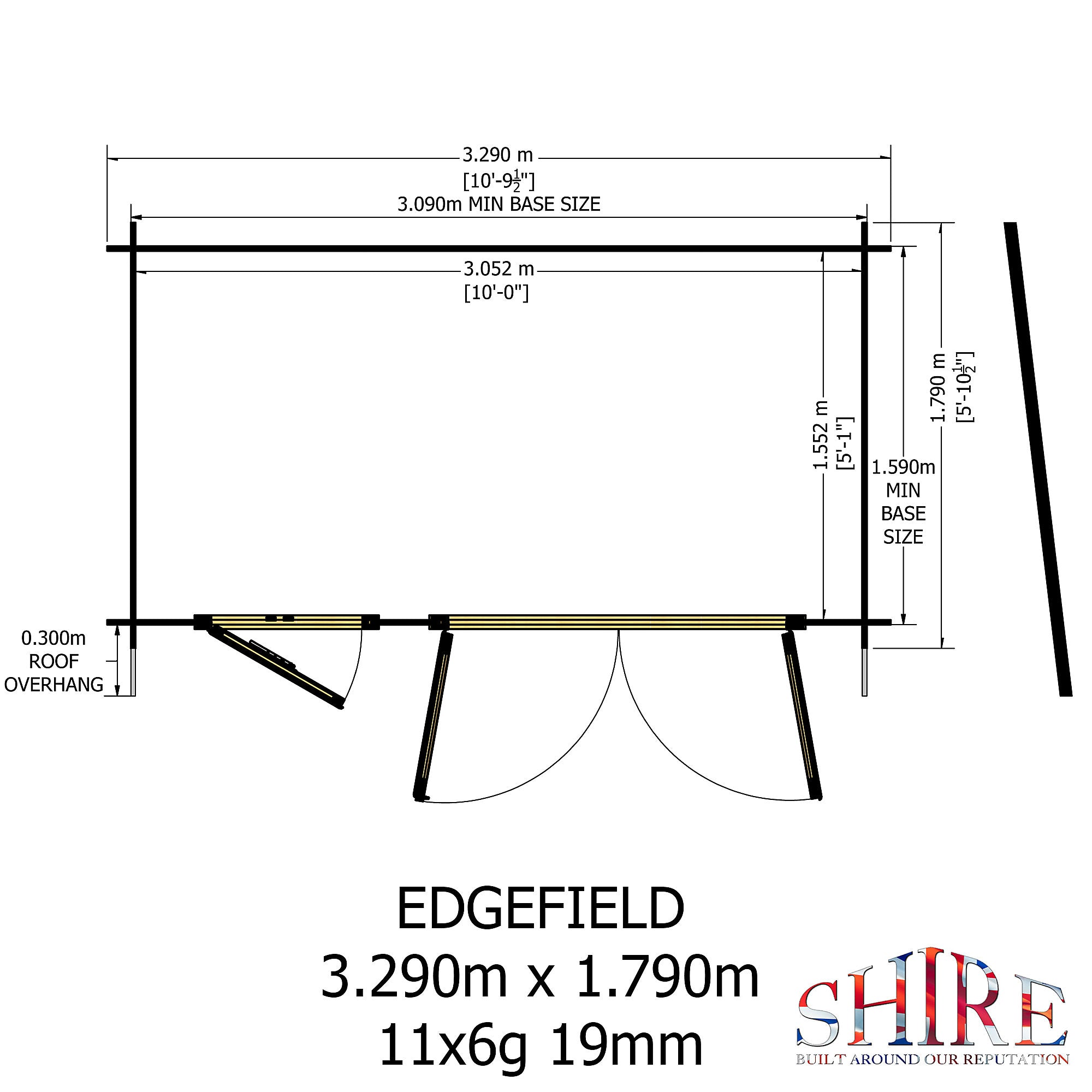 Shire Edgefield 11x6 Log Cabin