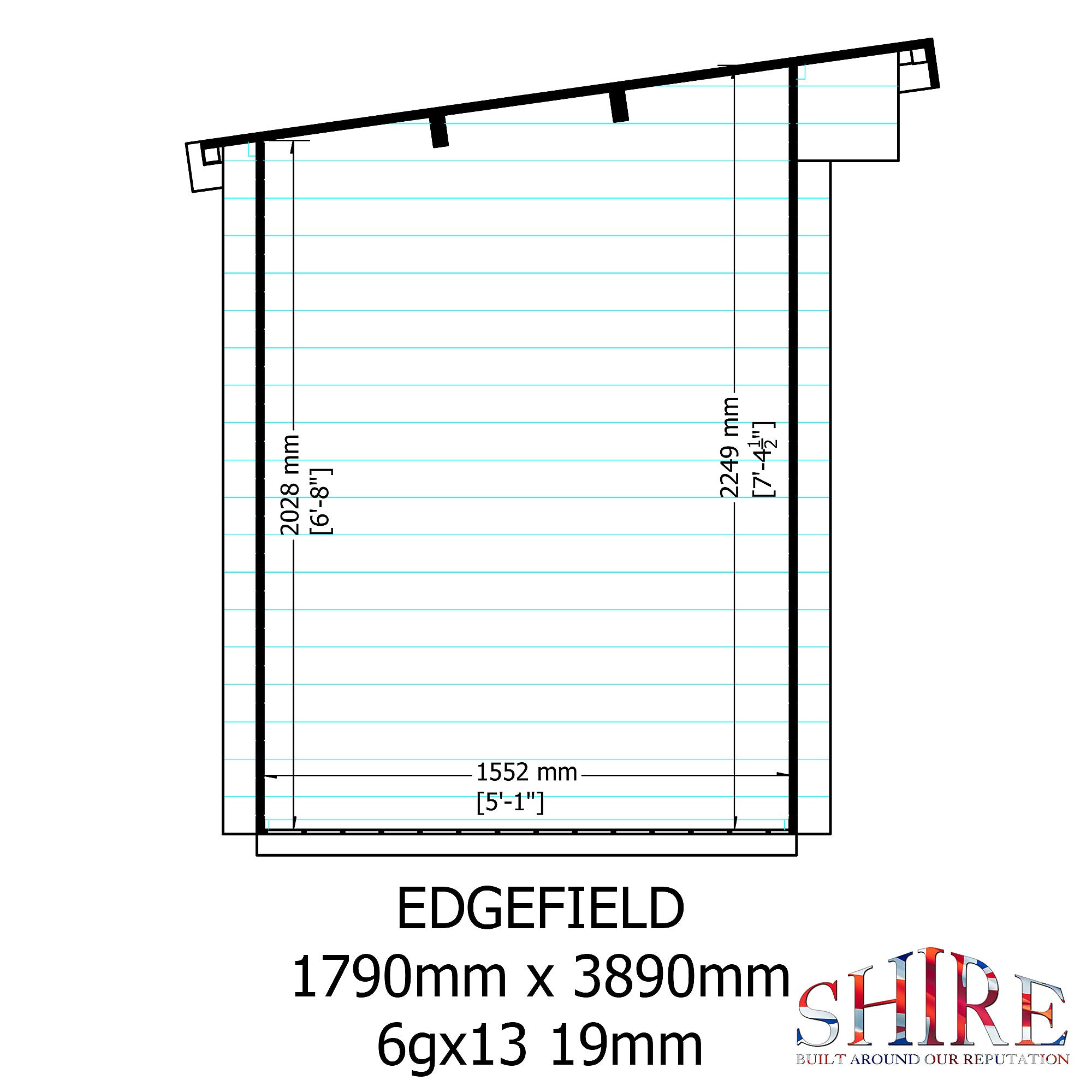 Shire Edgefield 13x6 Log Cabin