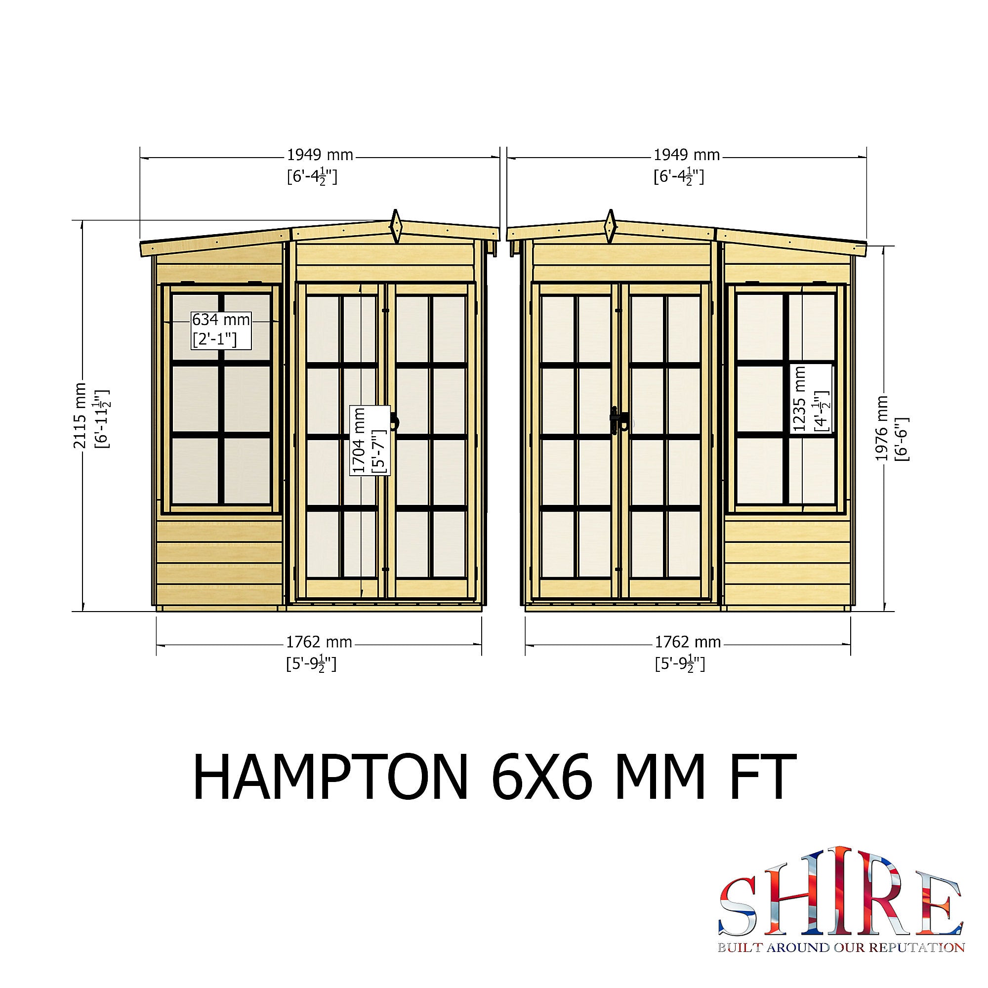 Shire Hampton 6x6 Summerhouse