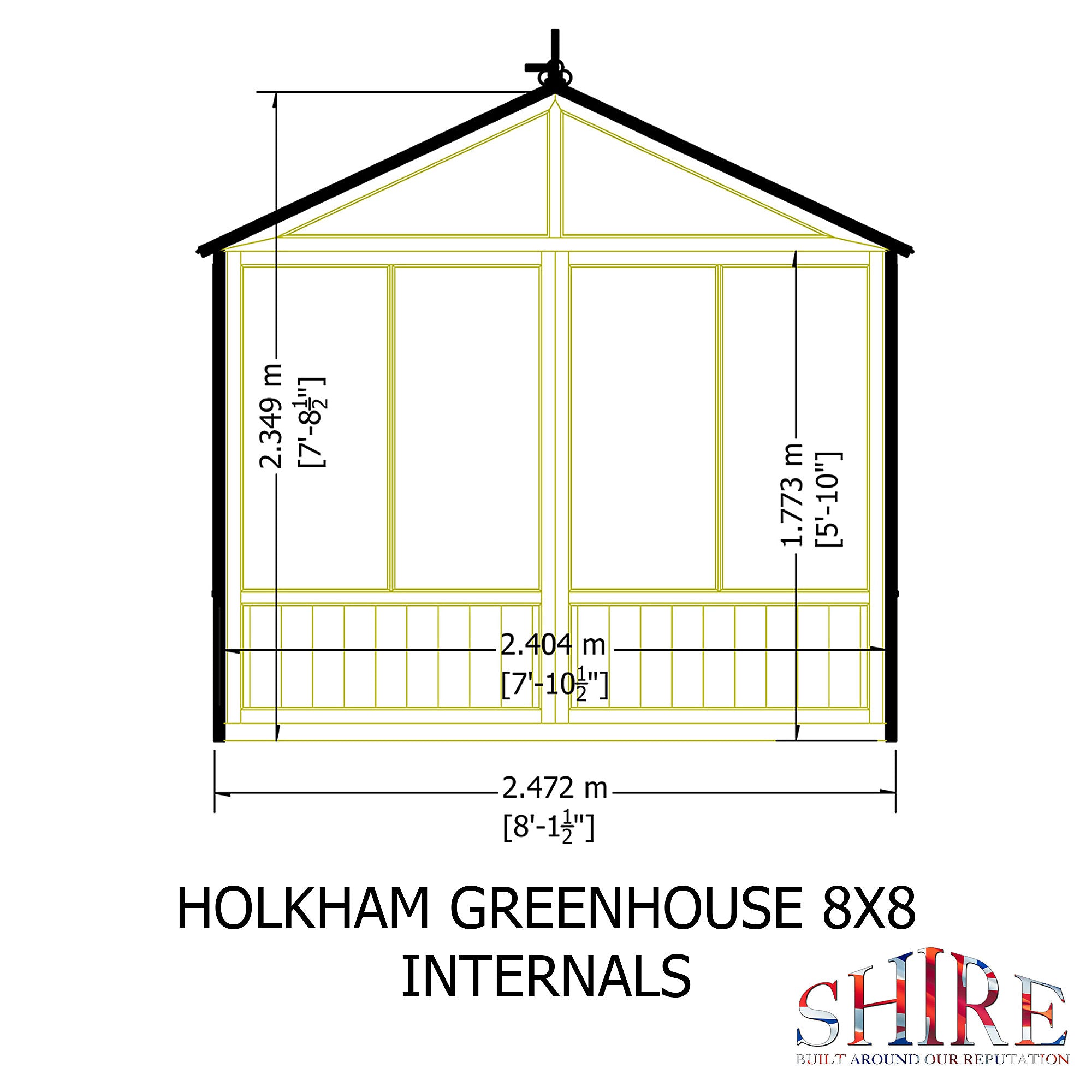 Shire Holkham 8x8 Timber Greenhouse