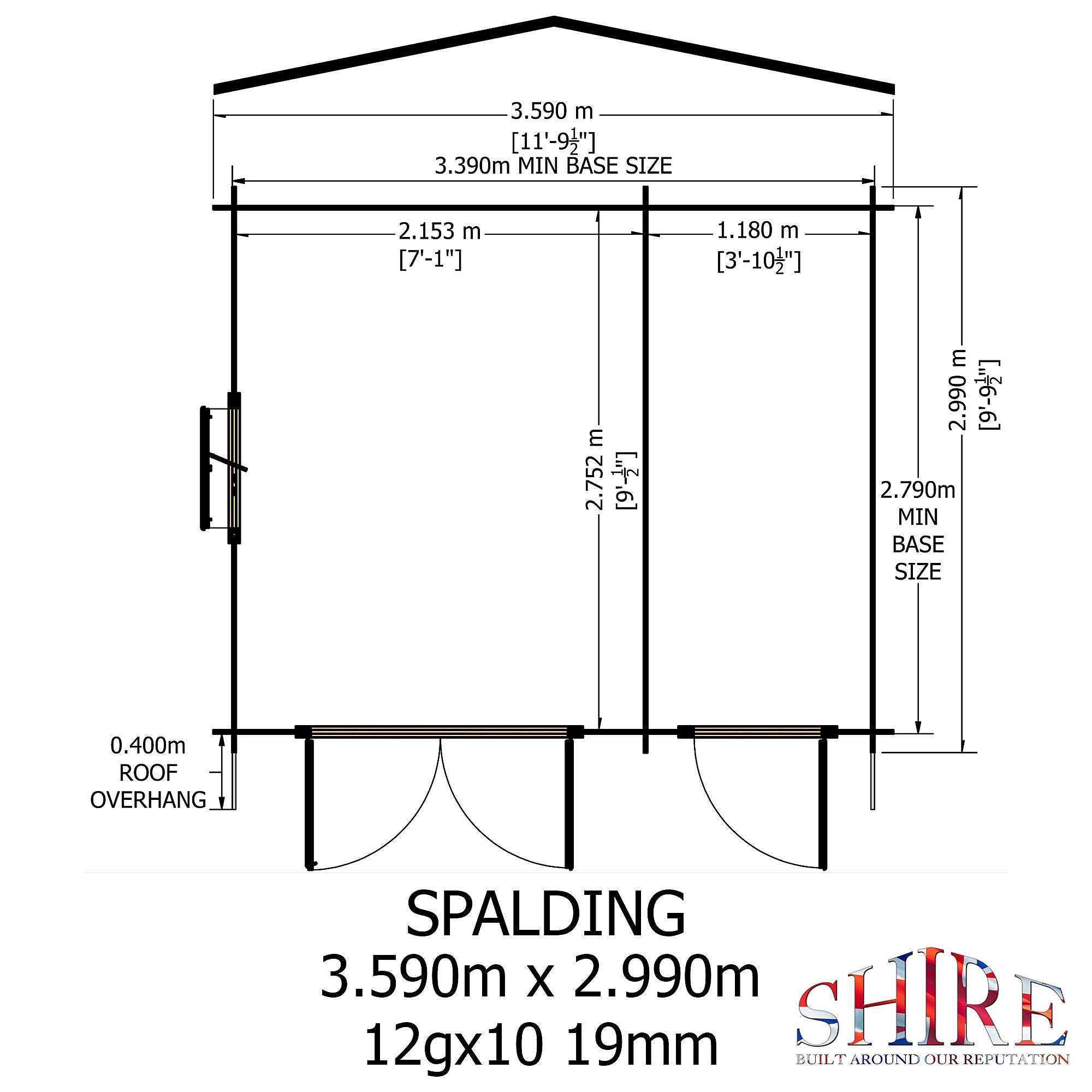 Shire Spalding 12x10 Log Cabin