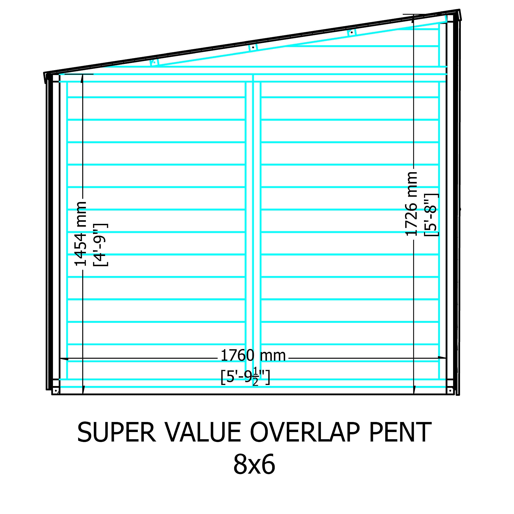 Shire Super Value Overlap Pent Shed 8x6