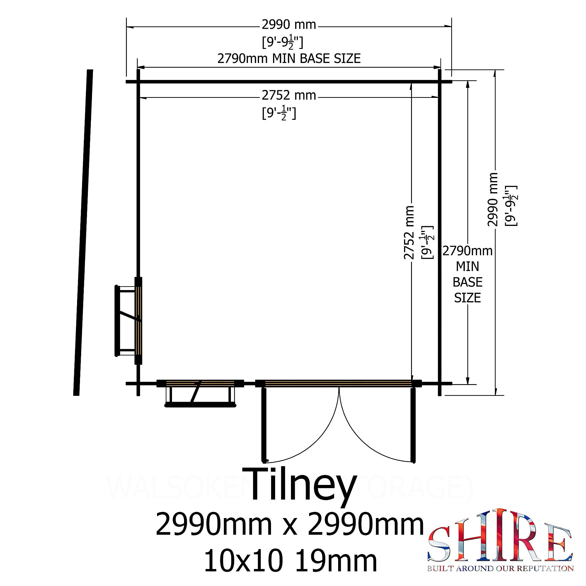 Shire Tilney 10x10 Log Cabin