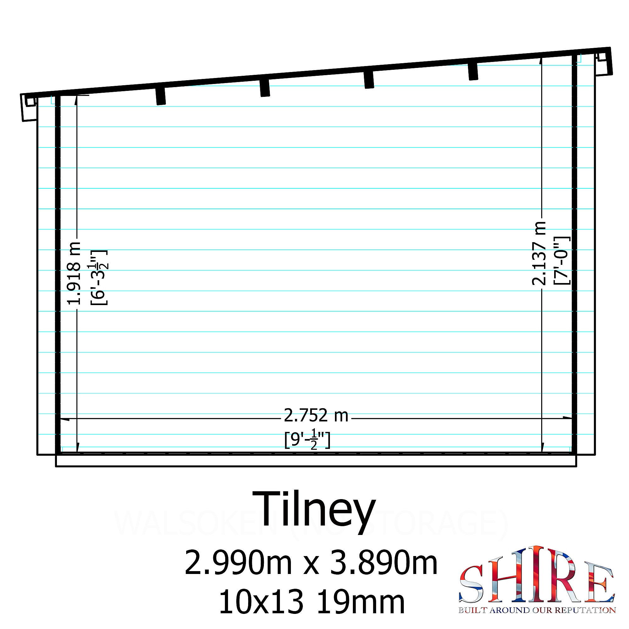 Shire Tilney 13x10 Log Cabin