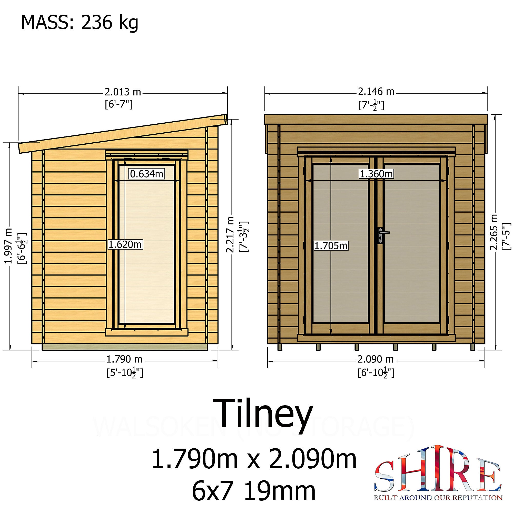 Shire Tilney 7x6 Log Cabin
