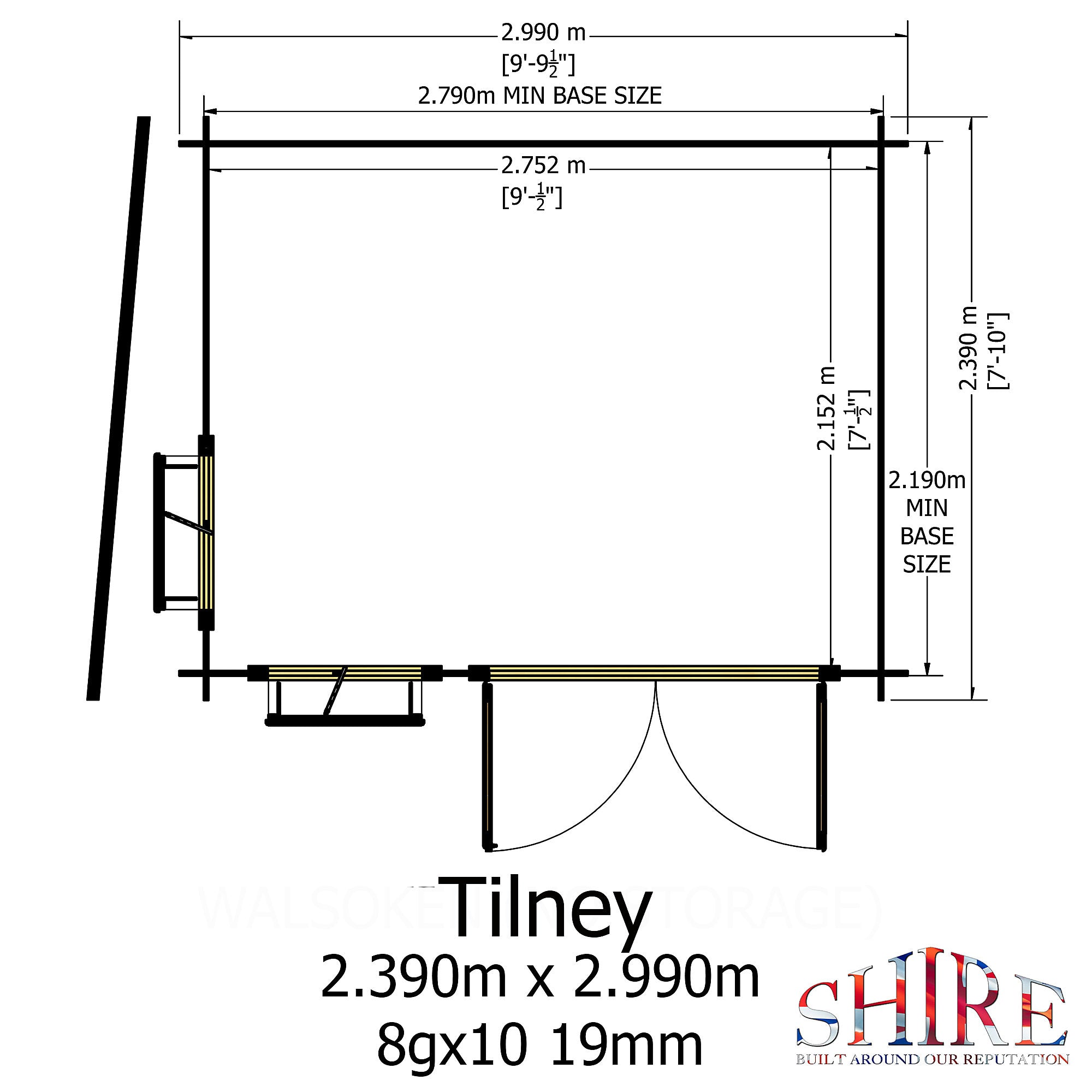 Shire Tilney 10x8 Log Cabin