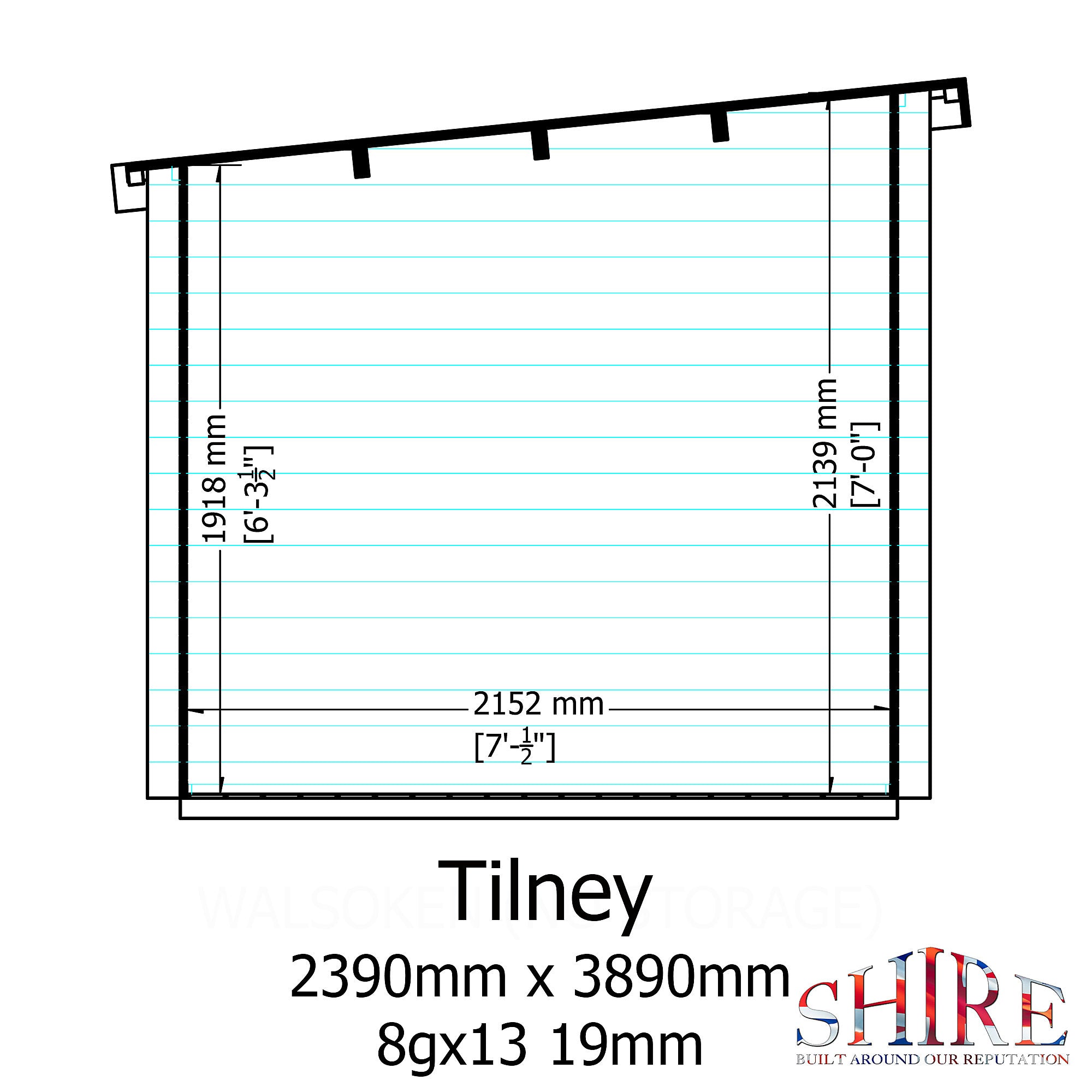 Shire Tilney 13x8 Log Cabin