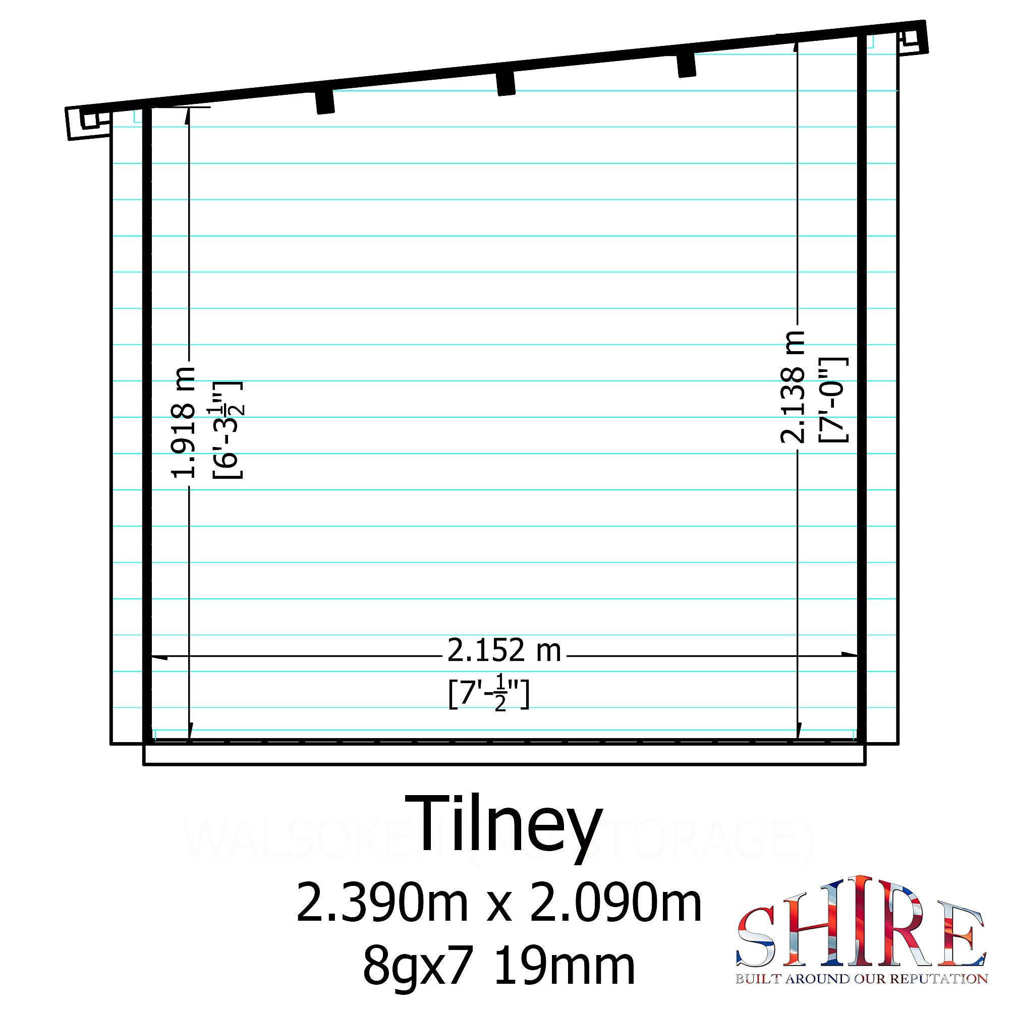 Shire Tilney 7x8 Log Cabin