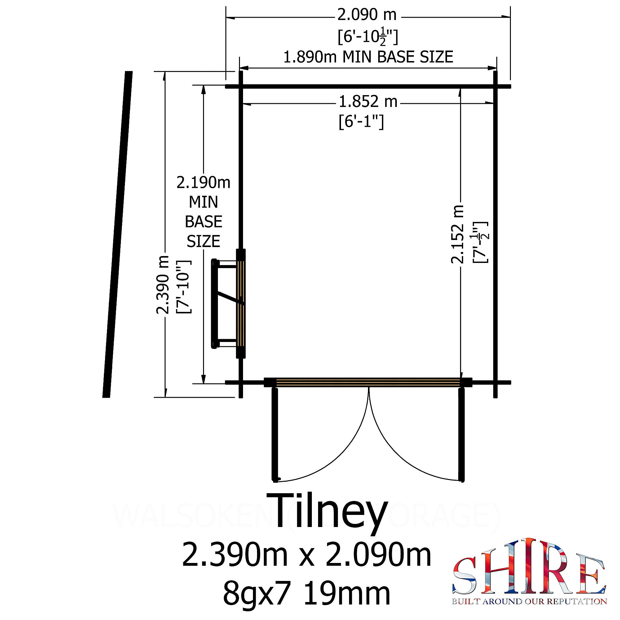 Shire Tilney 7x8 Log Cabin