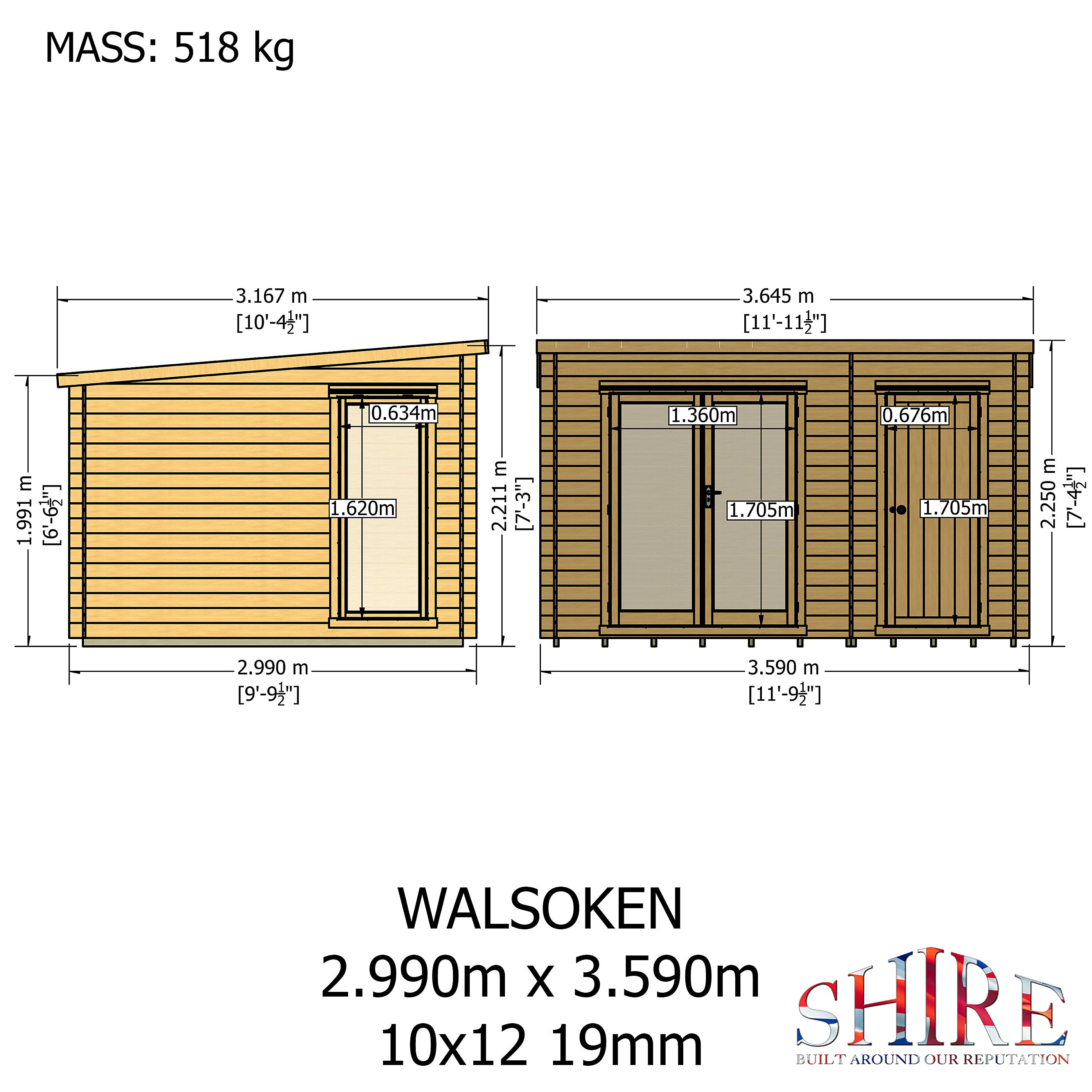 Shire Walsoken 10x12 Log Cabin