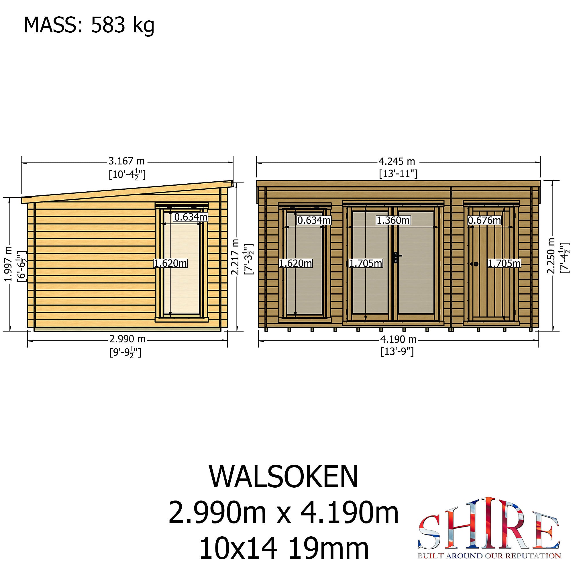 Shire Walsoken 10x14 Log Cabin