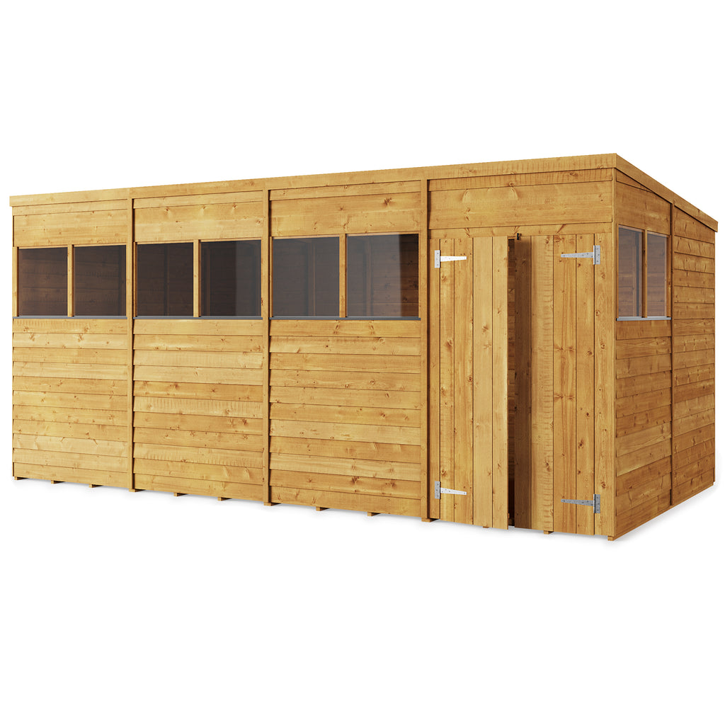 Store More Overlap Pent Shed - 16x8 Windowed