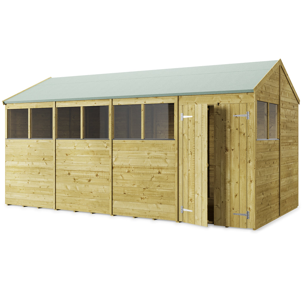 Store More Tongue and Groove Apex Shed - 16x8 Windowed