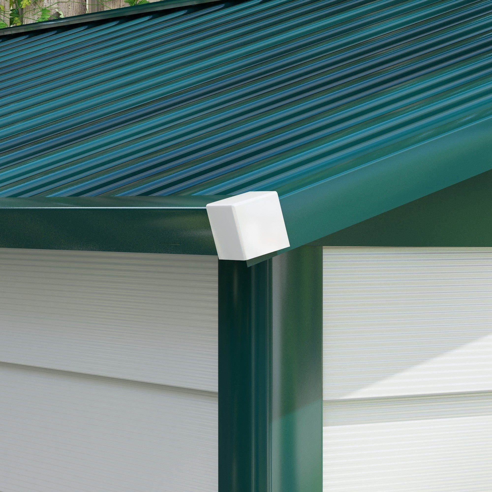 Outsunny 9FT x 6FT Galvanized Metal Garden Shed, Outdoor Storage Shed with Sloped Roof, Lockable Door, Tool Storage Shed for Backyard, Patio, White - anydaydirect