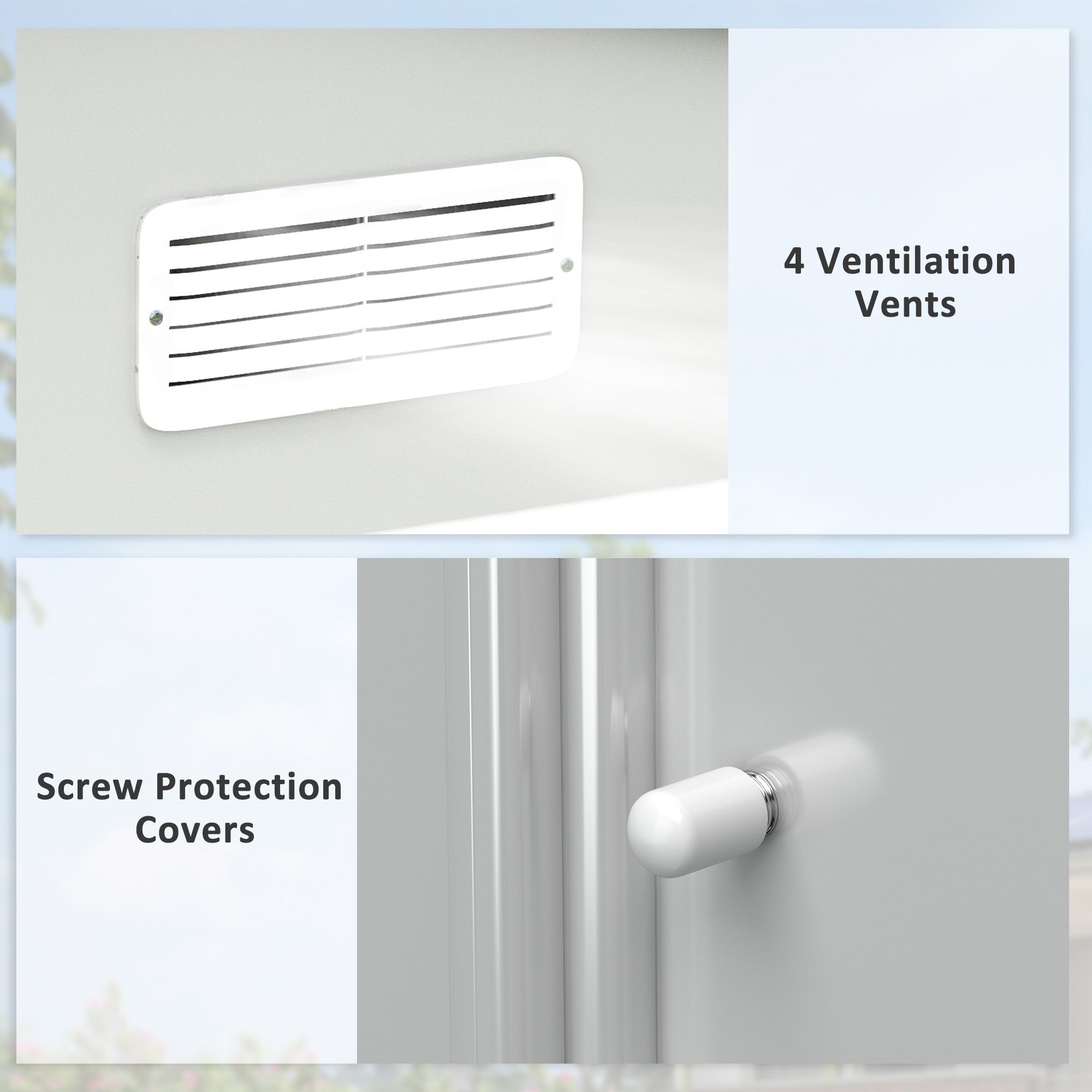 Outsunny 9 x 6FT Garden Storage Shed, Metal Outdoor Storage Shed House with Floor Foundation, Ventilation & Doors, Grey - anydaydirect