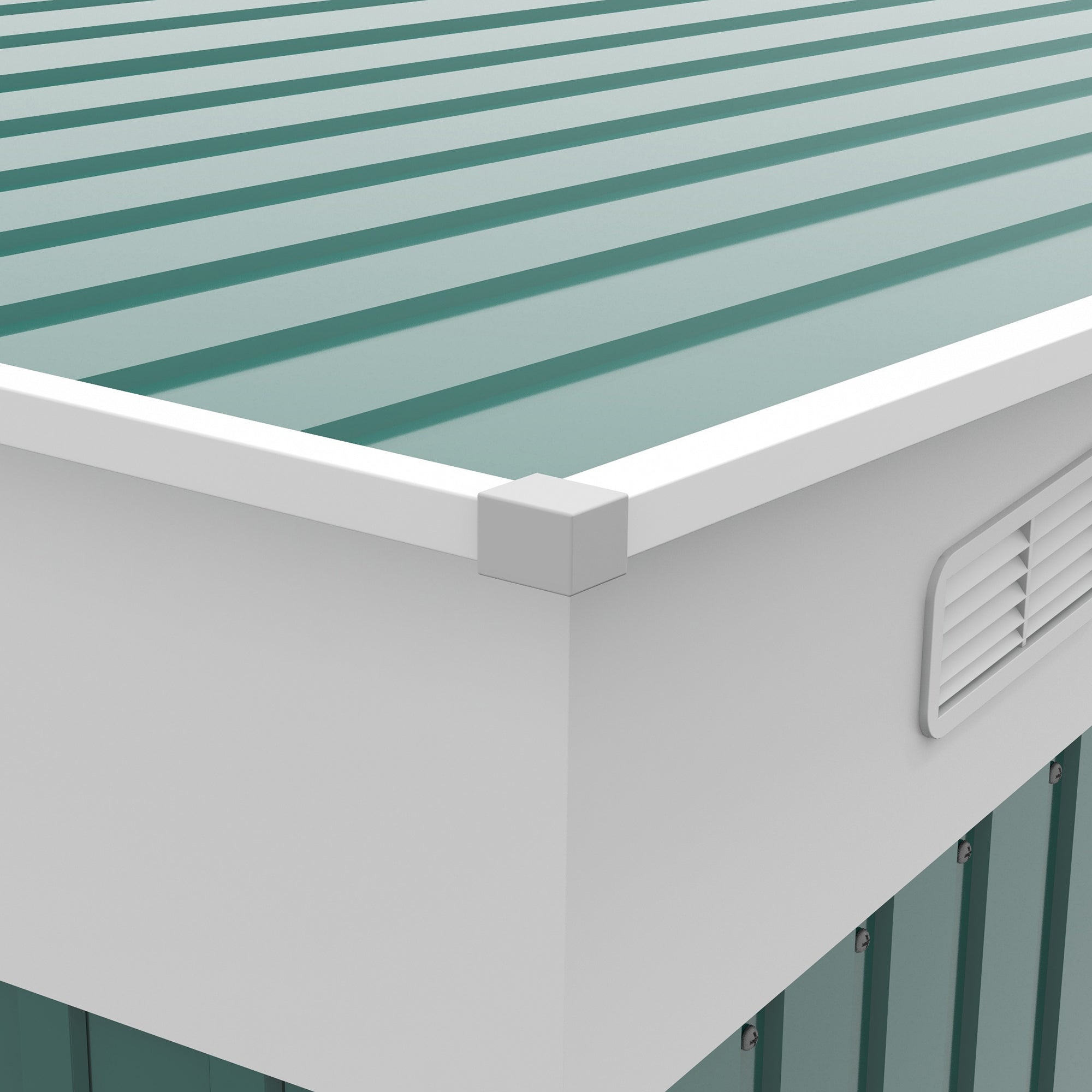 Outsunny Garden Metal Storage Shed Outdoor Metal Tool House with Double Sliding Doors and 2 Air Vents, 11.3x9.2ft, Green - anydaydirect