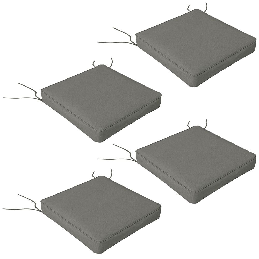Outsunny Set of 4 Outdoor Seat Cushion with Ties, for Patio Furniture, Beige - anydaydirect