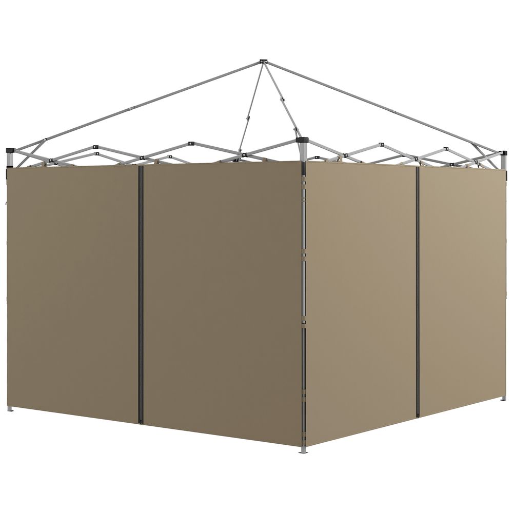 Outsunny 3x3(m) or 3x6m Pop Up Gazebo Side Panels, with Zipped Doors, Beige - anydaydirect