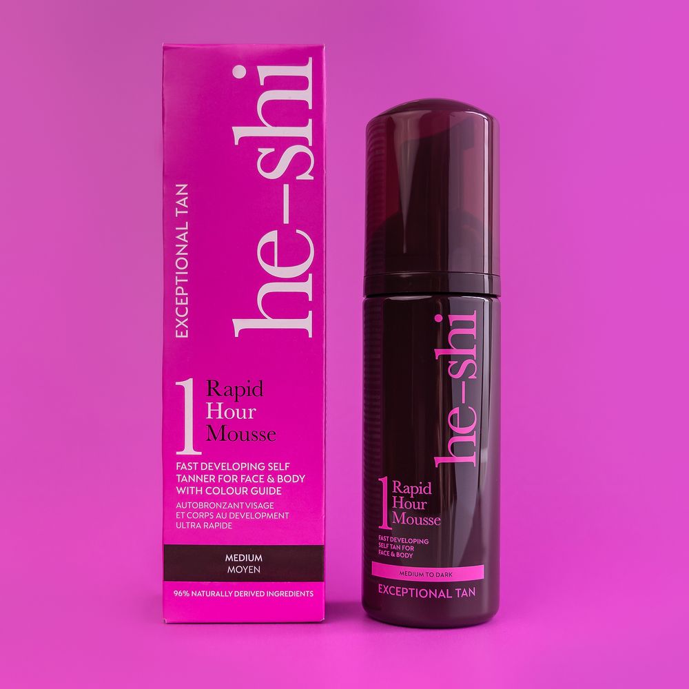 He-Shi Rapid 1 Hour Mousse  - Medium to Dark Self Tan - Quick Dry - anydaydirect