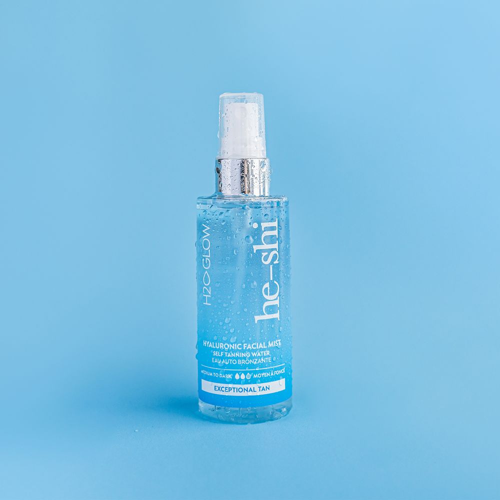 He-Shi H2O Glow Hyaluronic Facial Mist (clear tan) 100ml - Spritz - anydaydirect