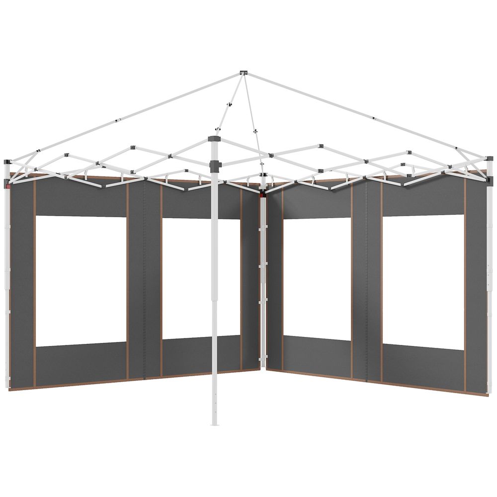 Outsunny 3x3(m) or 3x6m Pop Up Gazebo Side Panels with Windows, Green - anydaydirect