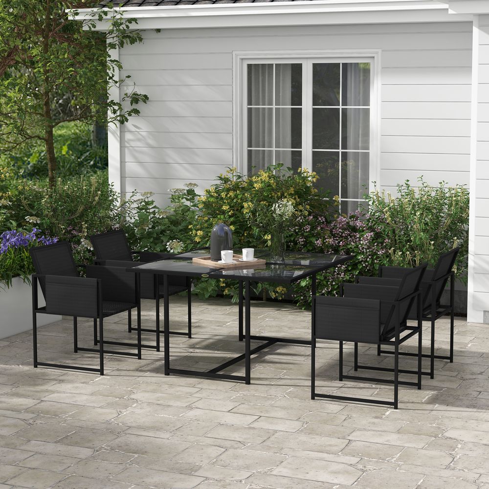 Outsunny 4 Seater Outdoor Table and Chairs with Adjustable Backrest for Garden - anydaydirect