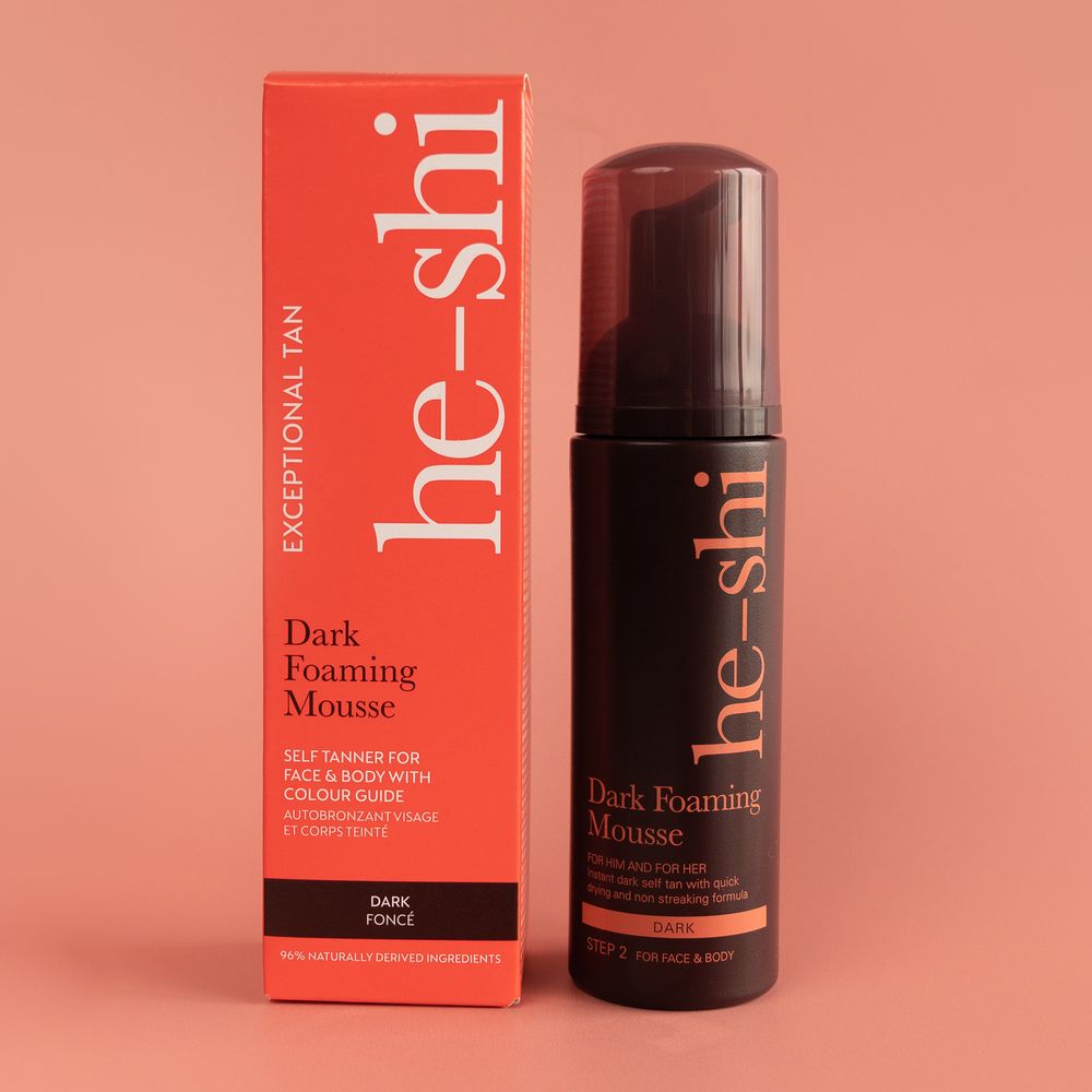 He-Shi Dark Foaming Mousse   - Dark Self Tan - Quick Dry - Easy to Apply - anydaydirect