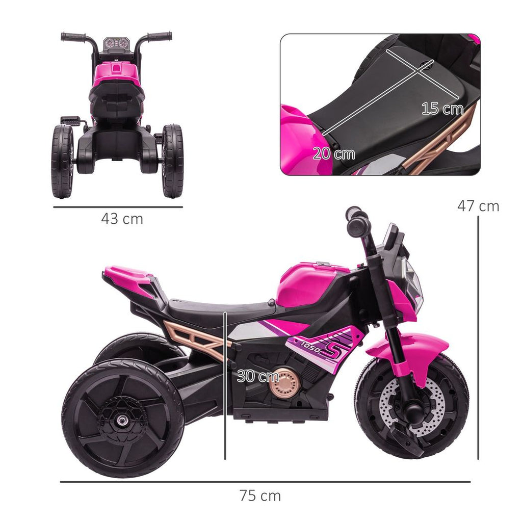 AIYAPLAY 3 in 1 Baby Trike with Headlights, Music, Horn - Pink - anydaydirect