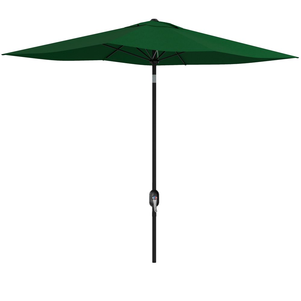Outsunny 2 x 3(m) Garden Parasol Rectangular Market Umbrella w/ Crank White - anydaydirect