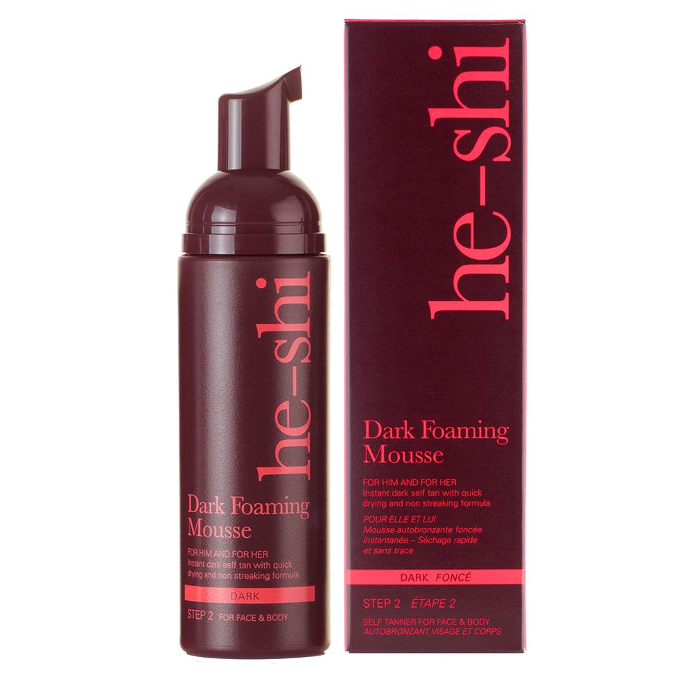 He-Shi Dark Foaming Mousse   - Dark Self Tan - Quick Dry - Easy to Apply - anydaydirect