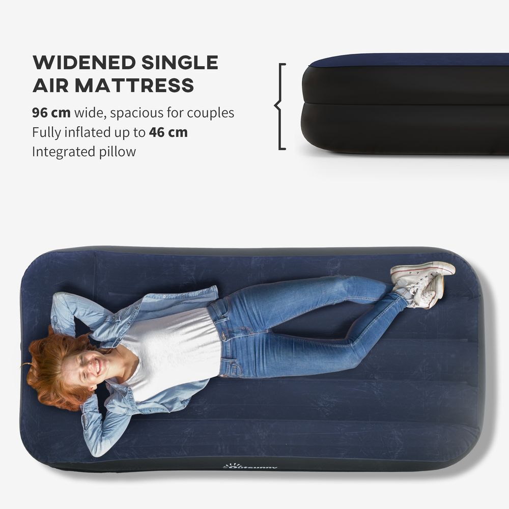 Outsunny Single Inflatable Mattress with Electric Pump, 195 x 96 x 46cm - anydaydirect