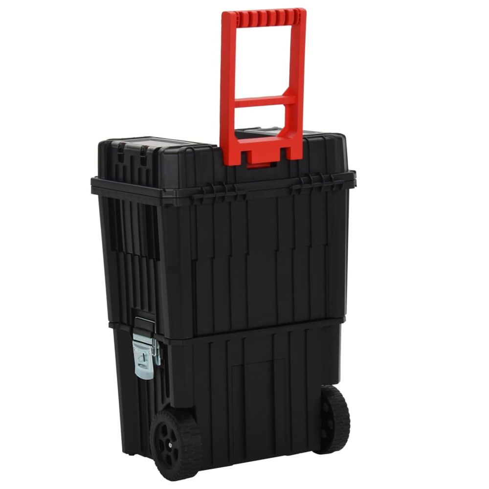 Toolbox Trolley Black and Red Polypropylene 45 x 36 x 64 cm - anydaydirect