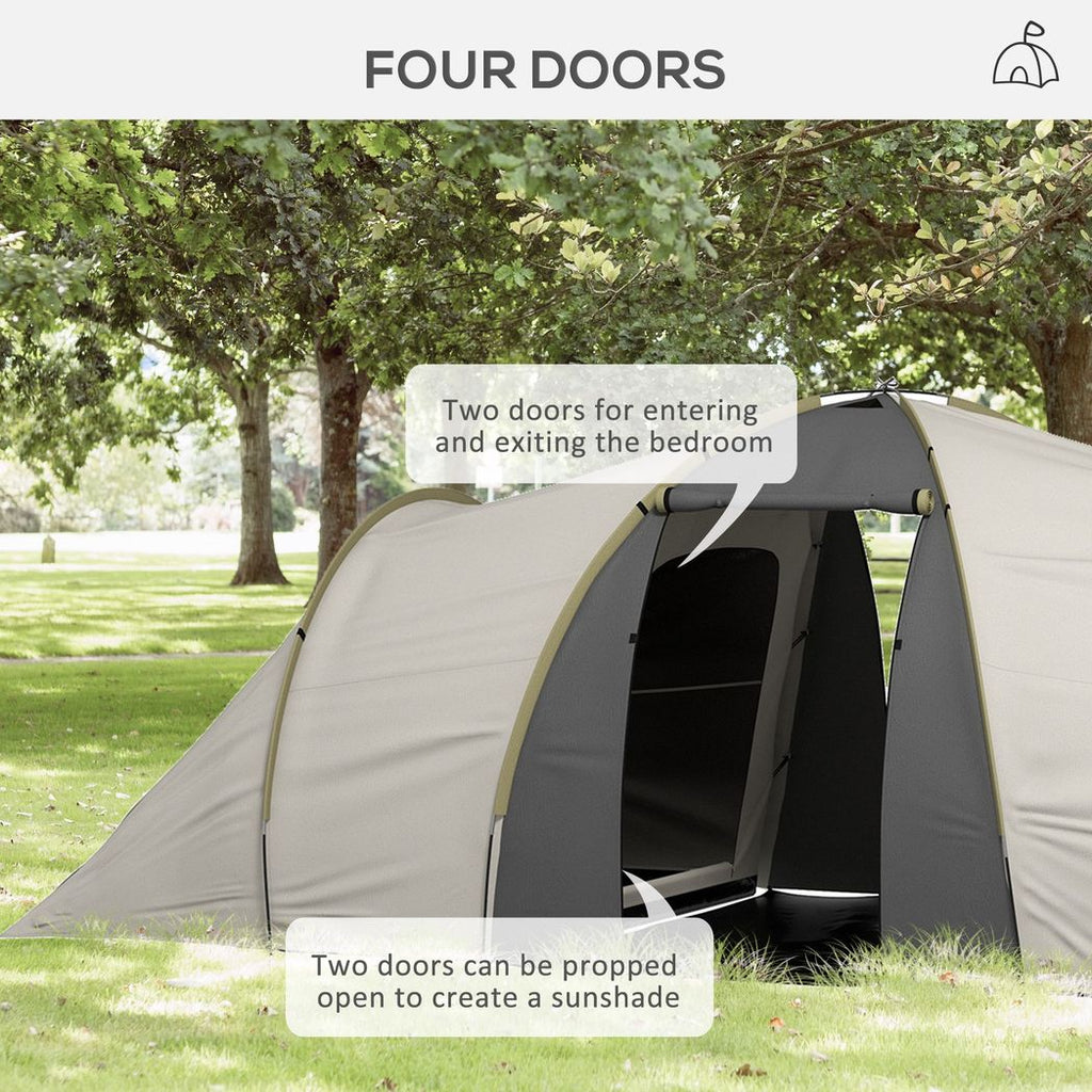 Outsunny 4-6 Person Camping Tent with 2 Bedroom, Living Area and Vestibule - anydaydirect