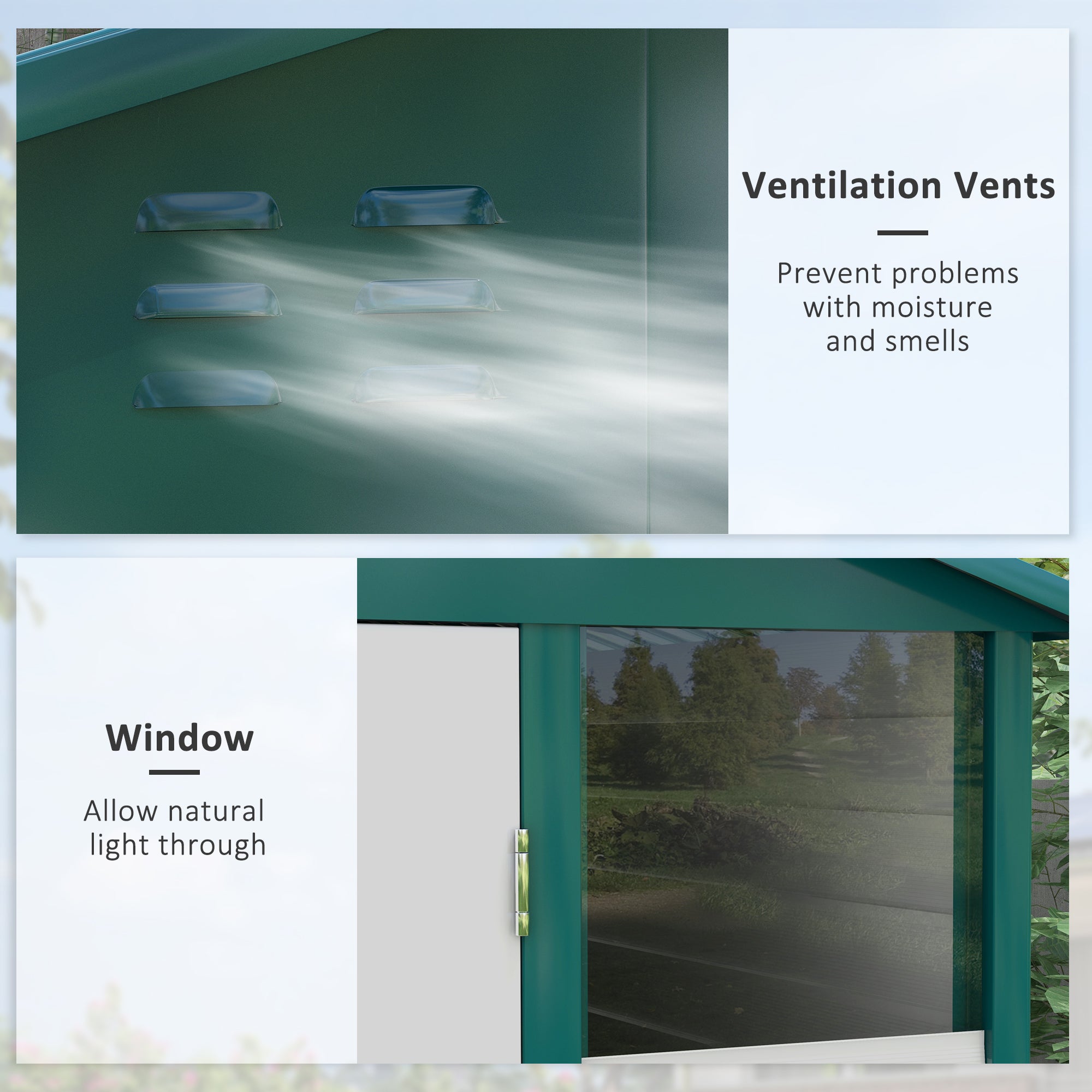 Outsunny 9FT x 6FT Galvanized Metal Garden Shed, Outdoor Storage Shed with Sloped Roof, Lockable Door, Tool Storage Shed for Backyard, Patio, White - anydaydirect