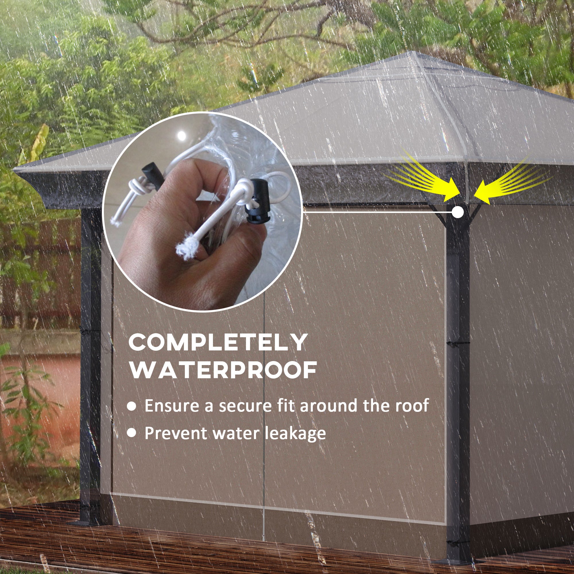 Outsunny 3 x 3 (m) Gazebo Protective Cover, Waterproof Cover for Gazebo, Canopy, and Tent - anydaydirect