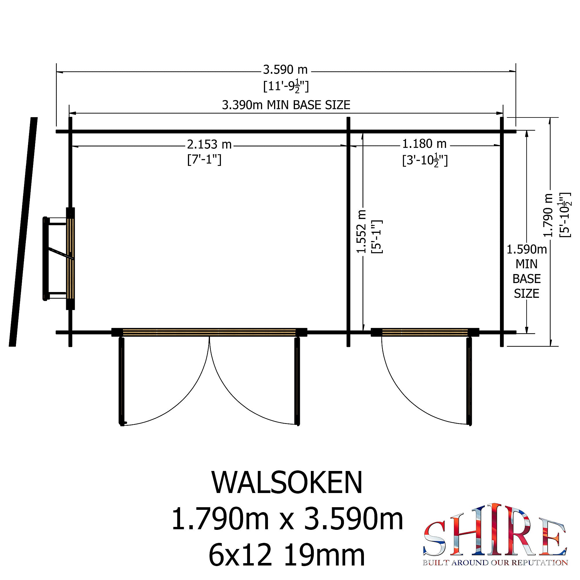 Shire Walsoken 6x12 Log Cabin