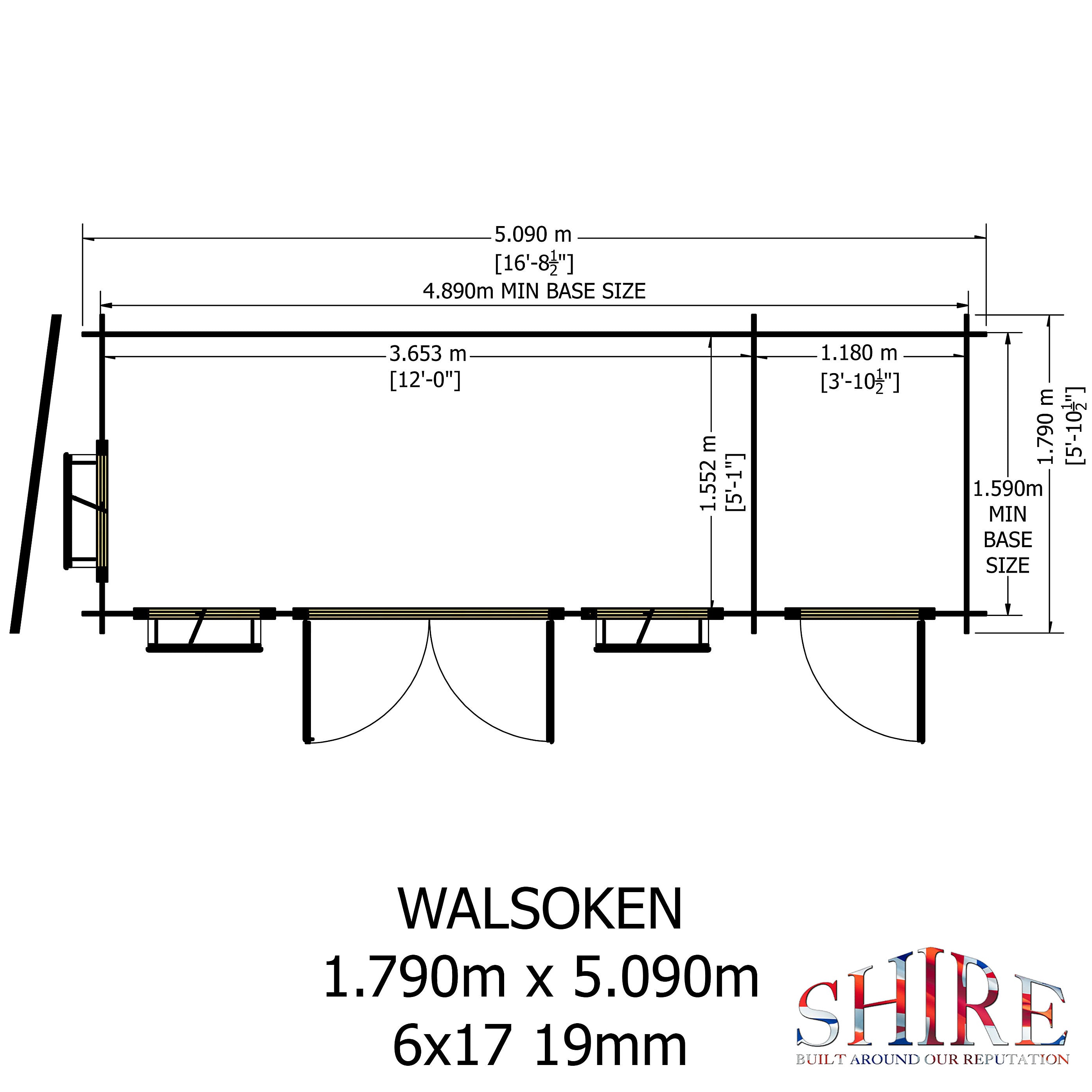 Shire Walsoken 6x17 Log Cabin