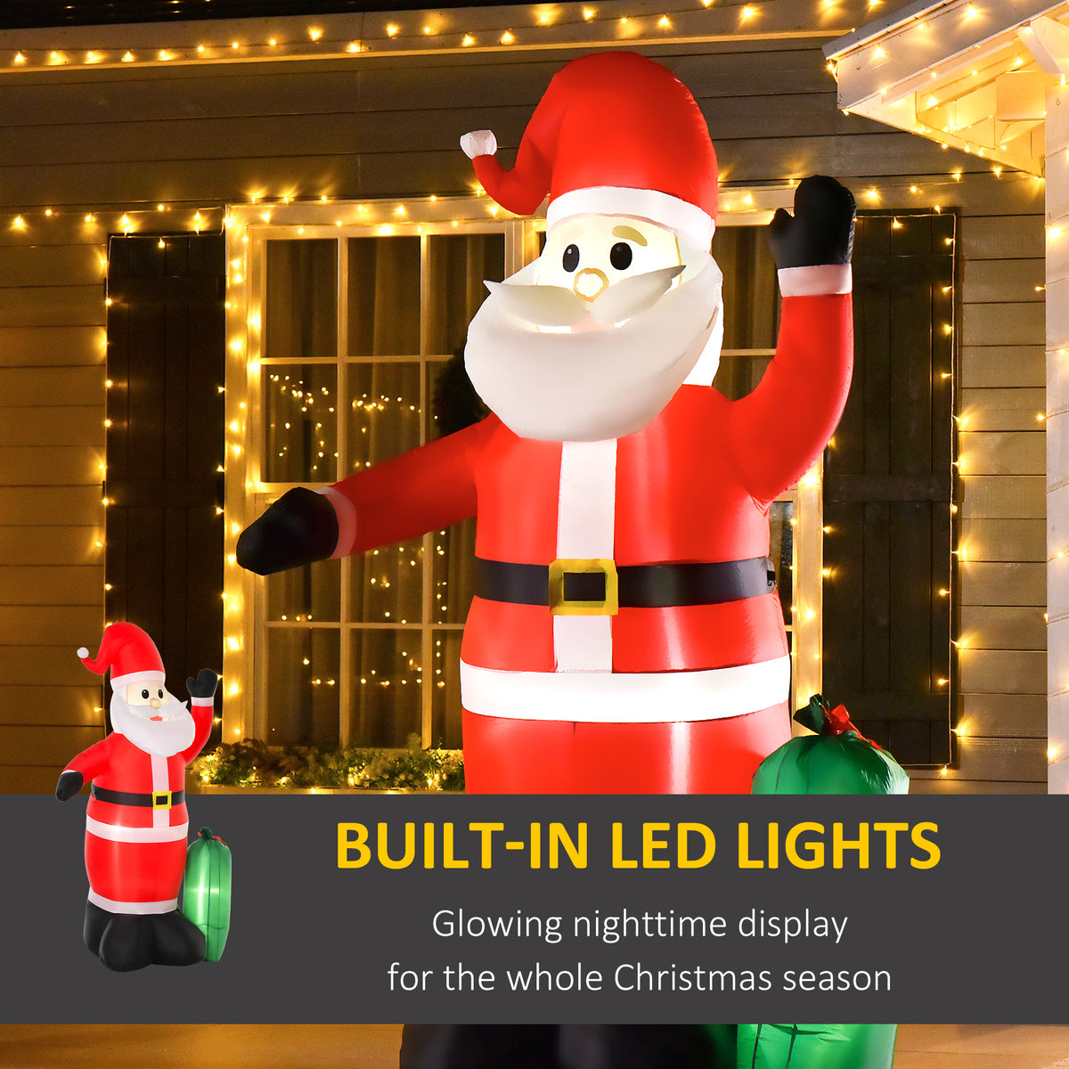 HOMCOM Inflatable 2.4m Santa Claus - anydaydirect