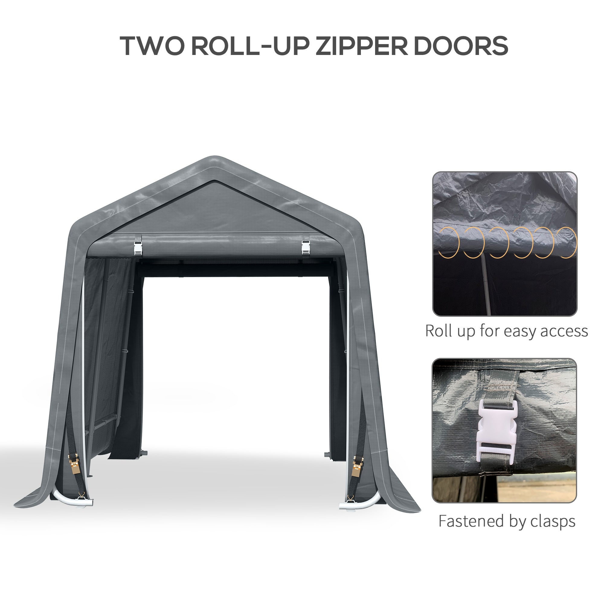 Outsunny 9 X 7.5ft Temporary Outdoor Equipment Shed - Dark Grey - anydaydirect