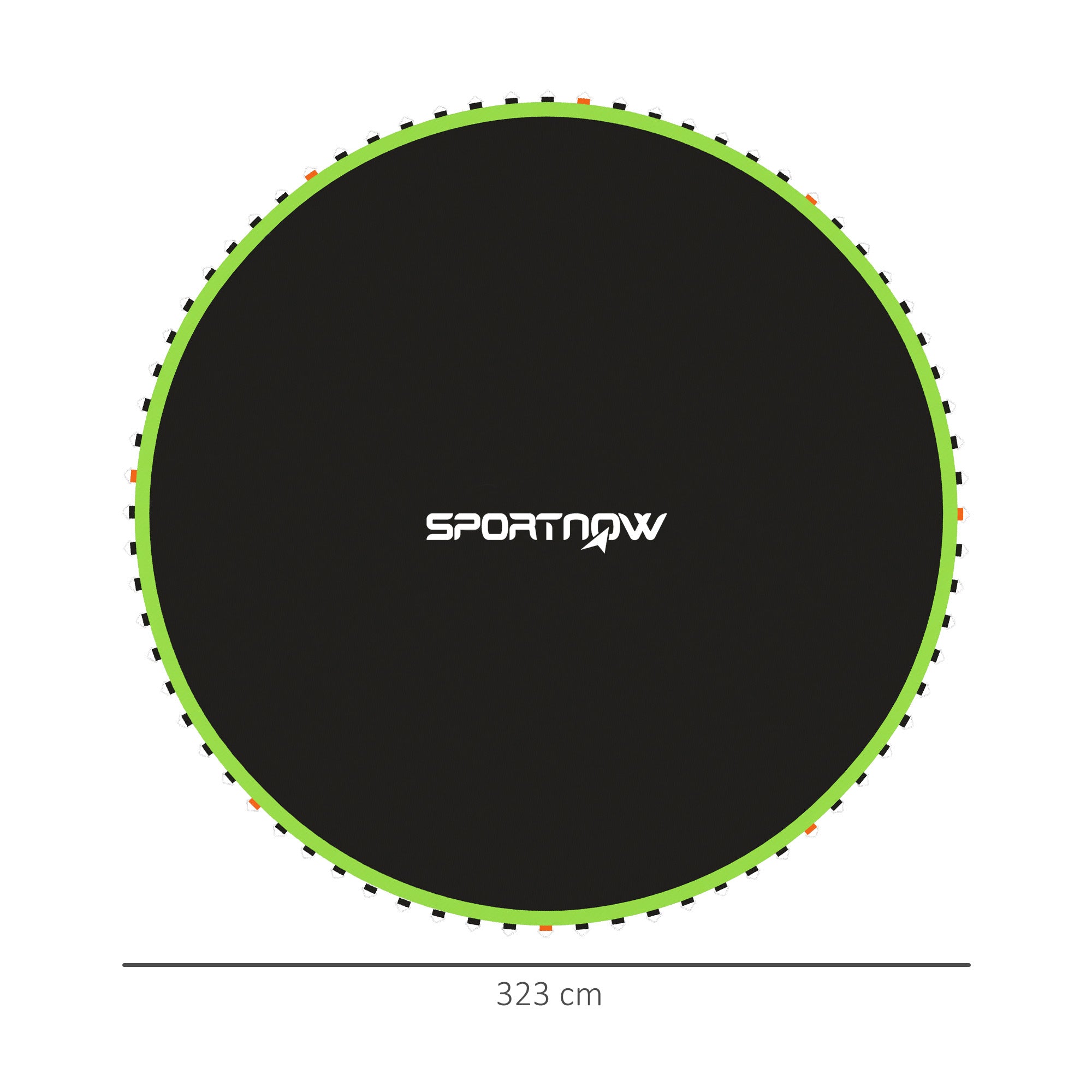 SPORTNOW Replacement Trampoline Mat with Spring Pull Tool, 72 V-Hooks, for 12ft Trampoline using 14cm Springs, Green - anydaydirect