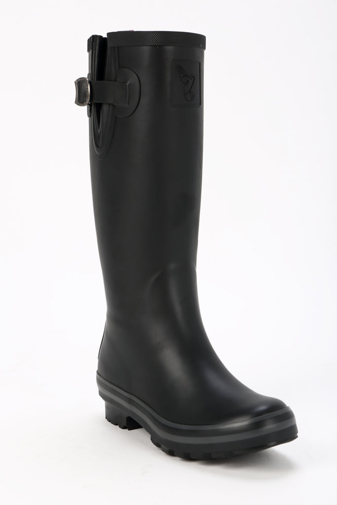 Evercreatures All Black Plain Tall Wellies - anydaydirect