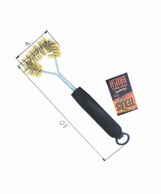Texas club grill grate cleaning brush, 30 cm - anydaydirect
