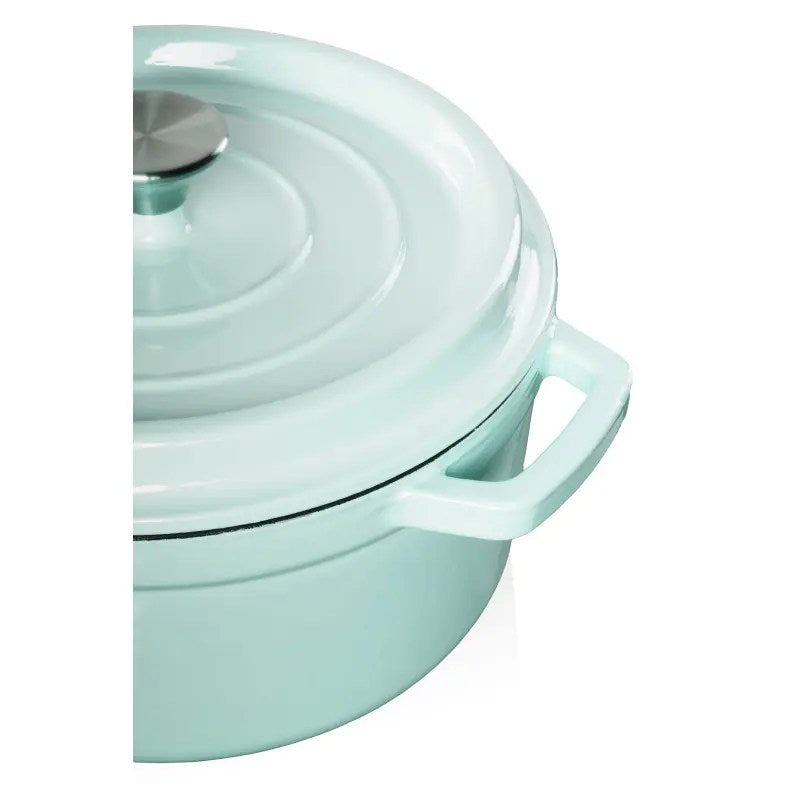 Grandfeu Enamelled Cast Iron Pot in Light Blue, 4.7l. With Lid - anydaydirect