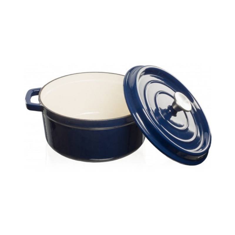 Grandfeu Enamelled Cast Iron Pot in Blue, 3.5l. With Lid - anydaydirect